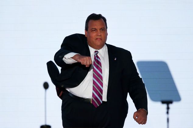 Christie, preparing to release his fists of fury on anyone who might suggest his buddy Donald has some conspiracy problems.